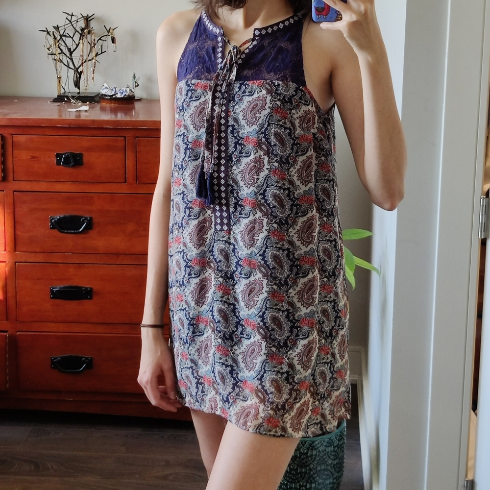 Daniel Rainn paisley mini dress